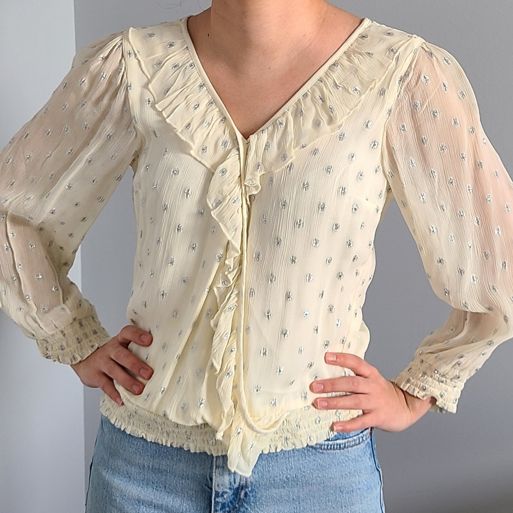 Abercrombie and Fitch women's top, off-white, size XS